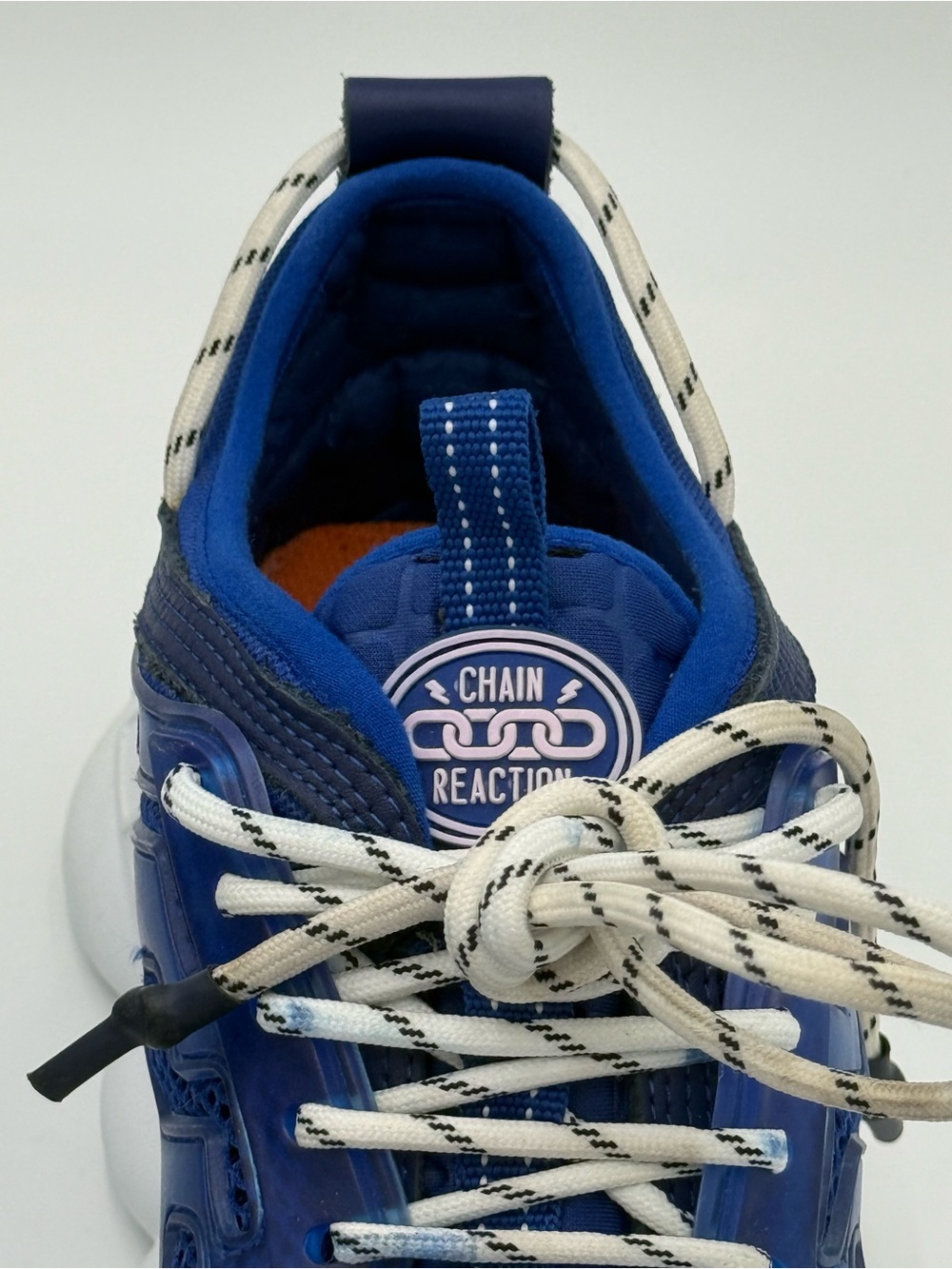 Versace Chain Reaction Sneakers Blue Mesh Suede Luxury Low Top Luxury Size 12 - Picture 3 of 10